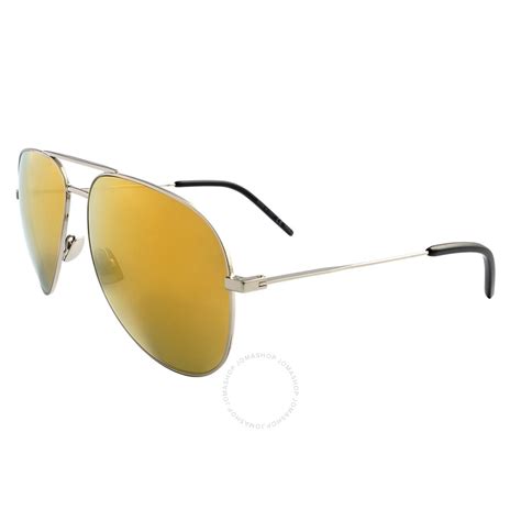 Saint Laurent Gold Mirror Pilot Sunglasses CLASSIC 11 012 59